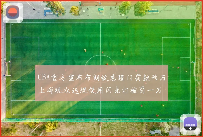 CBA官方宣布布朗故意蹬门罚款两万上海观众违规使用闪光灯被罚一万